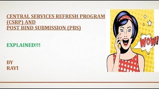 Target Operating Model (TOM)'s Central Services Refresh Programme CSRP