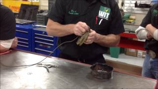 How to rewind a starter rope and recoil rebuild on small engines and atv Honda Briggs