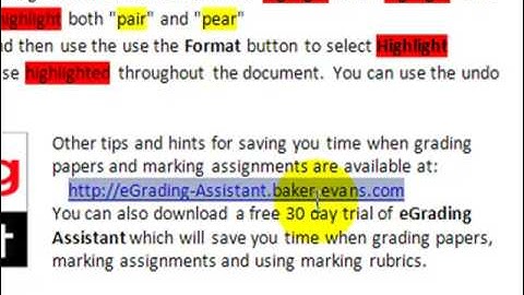 eGrading Assistant: time saving tips for grading papers - highlighting repeating phrases
