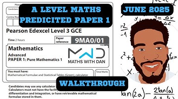 Edexcel A Level Maths | Predicted Paper 1 (Pure) | June 2025 | Walkthrough | MathsWithDan