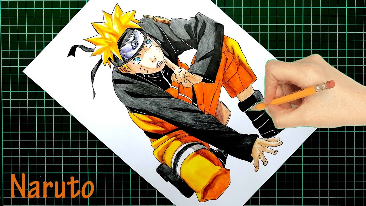 SPEED DRAWING Naruto - Lápis de cor sobre papel A4 90g - veja o