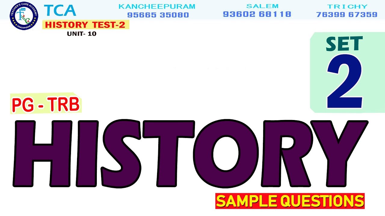 history notes for upsc PG TRB HISTORY Sample Question Set - 2