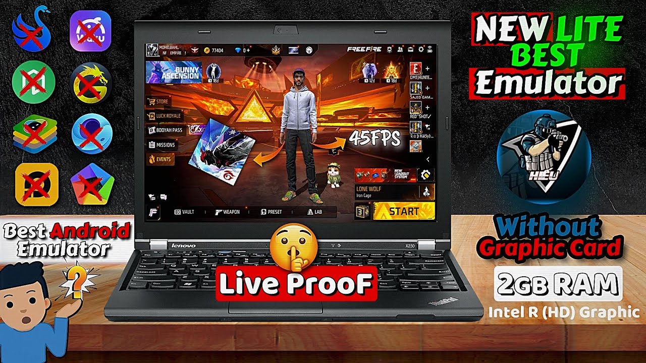 Top 1st Lite Emulators Best for Free Fire on Low-End PC | Laptop Par Free Fire 60 Fps Mai Live ProoF
