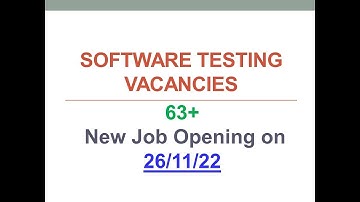 | 26 Nov 2022 | Manual & Automation Testing Jobs | @SoftwareTestingVacancies