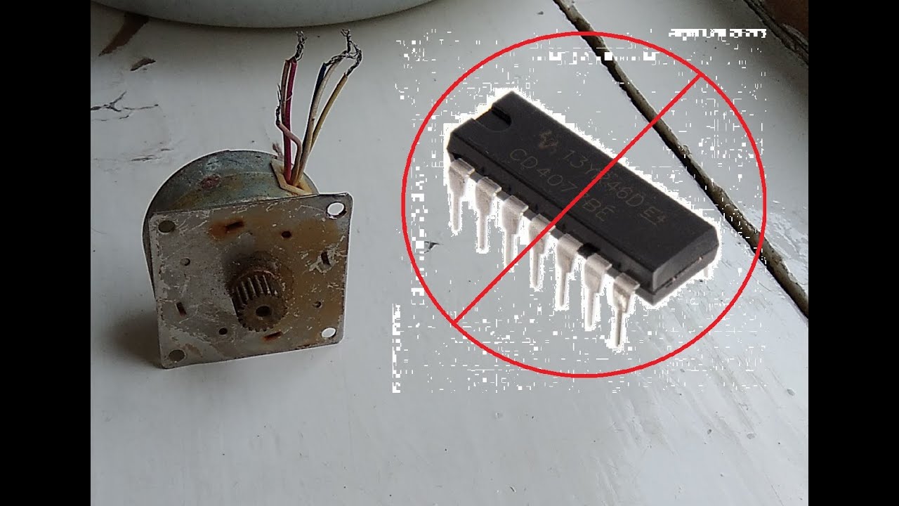 Как запустить шаговый двигатель без микросхемы(очень просто) - YouTube