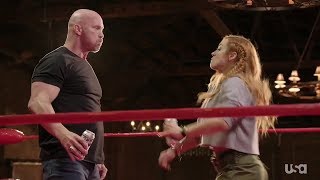 Becky Lynch Gives Stone Cold Steve Austin A Stunner On Straight Up Steve Austin