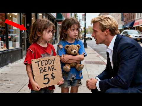 Young Billionaire Stops for Twin Girls Selling a Teddy Bear — Their Reason Changes Everything...