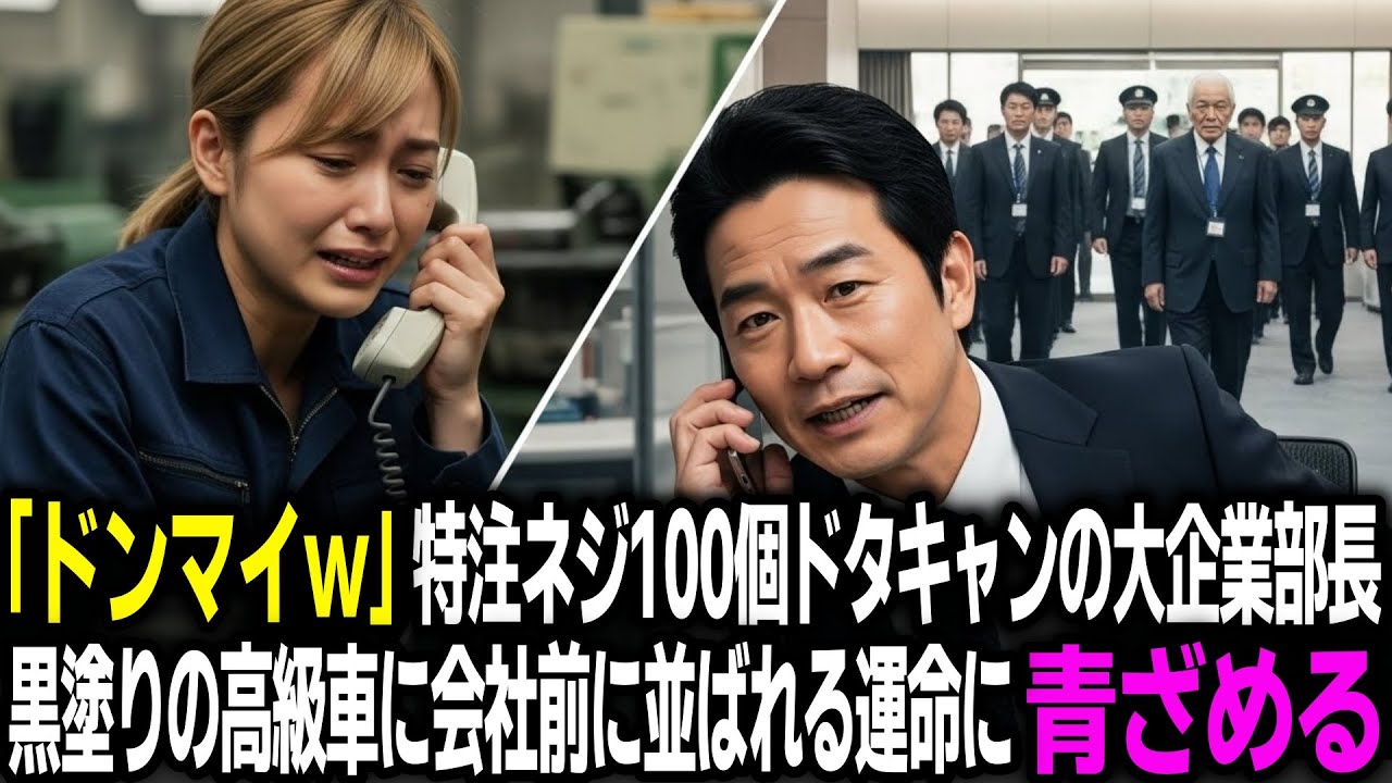「あ、ネジ100個キャンセルで」特注部品をドタキャンした大企業の部長→翌日、会社に黒塗りの高級車が現れて…