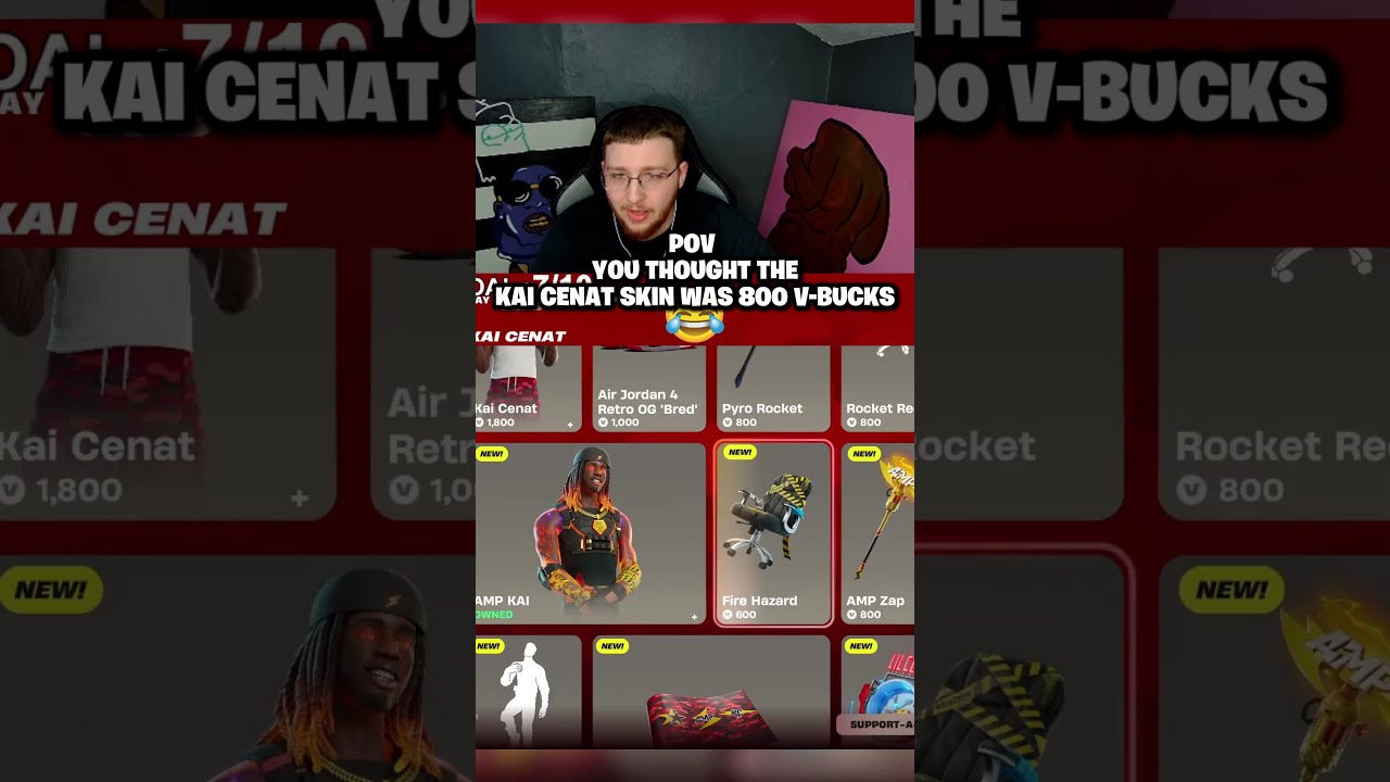 POV YOU THOUGHT THE KAI CENAT SKIN WAS 800 V BUCK Fortnite Viral Twitchclips Funny Kaicenat