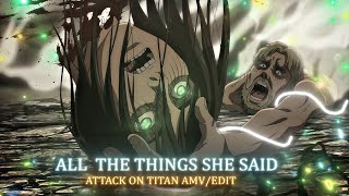 Download Lagu Attack On Titan AMV/EDIT - All The Things She Said - MP3 Download Lagu Attack On Titan AMV/EDIT - All The Things She Said - MP3