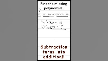 Subtraction turns into addition to find the missing polynomial!  #ged  #math #subtractpolynomials