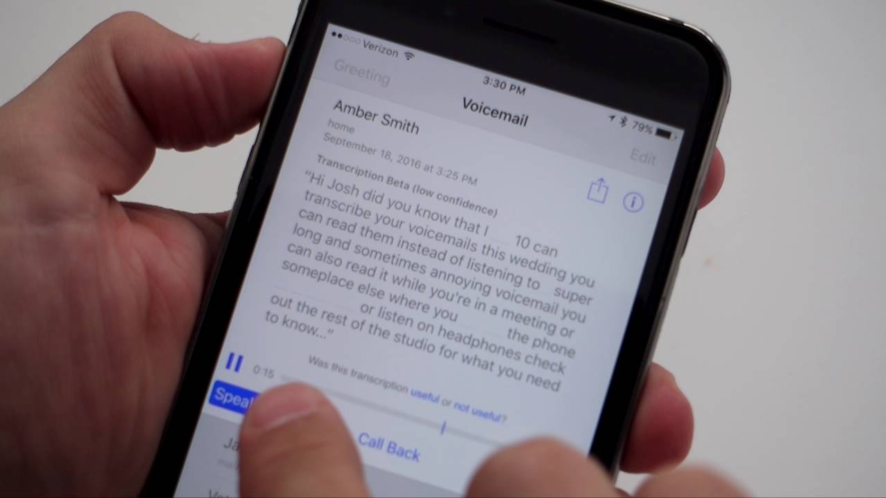 voicemail transcribed