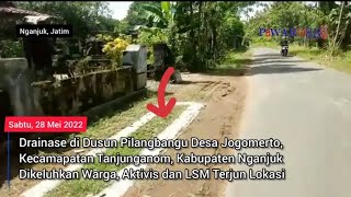 Drainase di Dusun Pilangbangu Jogomerto, Kecamatan Tanjunganom  Nganjuk Dikeluhkan Warga