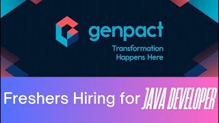 Genpact is Hiring | Lead Consultant - Java Developer