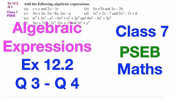 Q 3, Q 4 | Ex 12.2 | Class 7 | Algebraic Expressions | Chapter 12 | PSEB | Maths