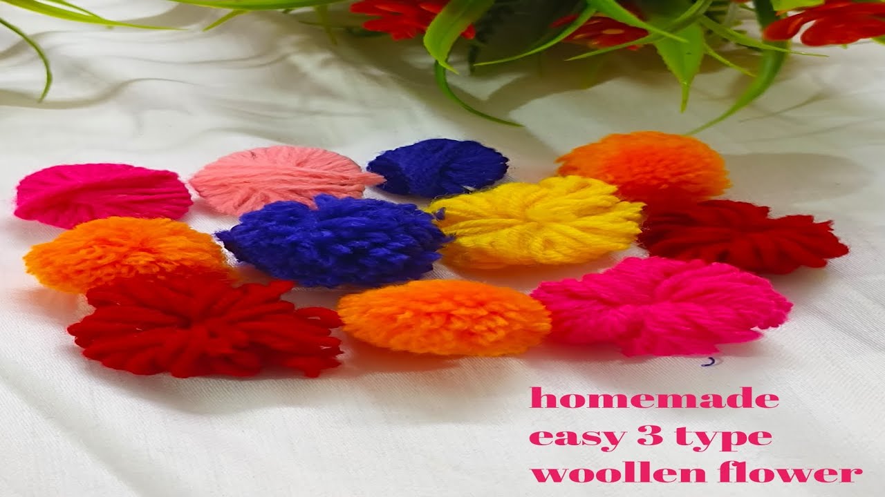 woolen flower making woolen flower kaise banaen YouTube