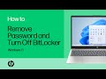 How to Remove your Password and Turn Off BitLocker on a Windows 11 Computer | HP Support