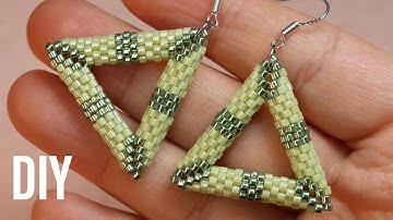 Beaded Triangle Earrings stylish  and elegant/easy for beginner/DIY