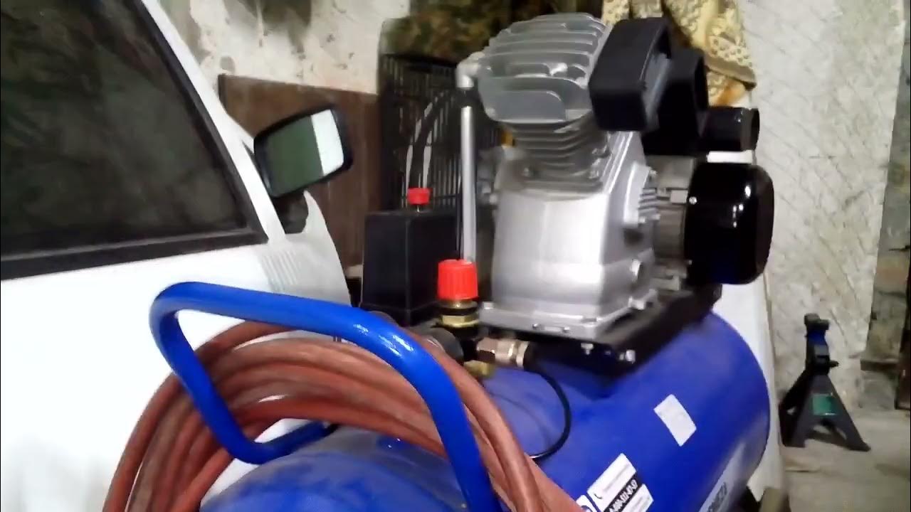 Запуск компрессора "Ремеза"-2,2кВт от стабилизатора напряжения "Ресанта ...
