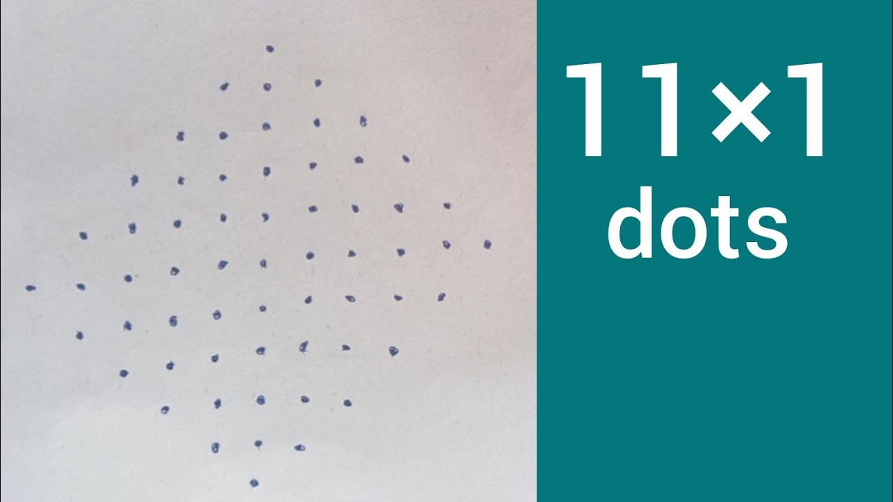 11×1 Easy dots rangoli design | Thai Matham Kolam 🌺 Simple Kolam Designs 🌺 Diya Muggulu 🌺