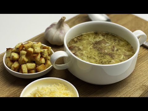 Видео рецепт Чешский чесночный суп
