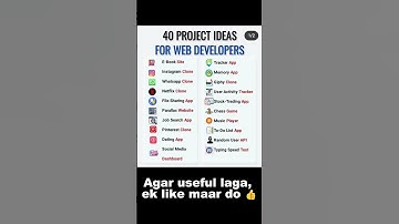 🔥 40 Project Ideas for Web Developers | Web Development Projects 2025 🚀💻