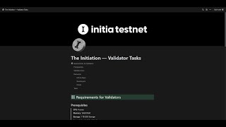 Tutor Install Node   Validator Initia