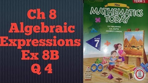 ICSE Mathematics Today | Q4 Ex 8B Class 7 Chapter 8 Algebraic Expressions | ICSE board Solutions |