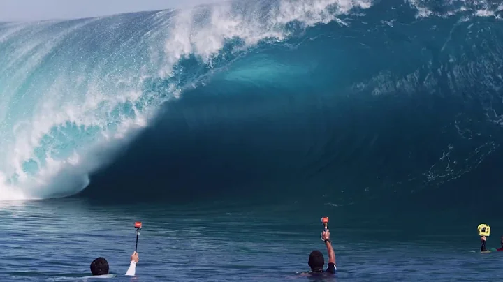 John John Florence and friends surf large Teahupoo...