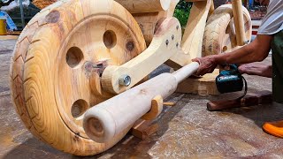 Build A Wooden Large Displacement Motorcycles Ratio 1:1 \/\/Amazing Woodworking Ideas And Skills.