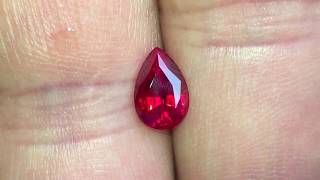 Famous Grade GEM CHATHAM CREATED RUBY Pear Cut Gems at AfricaGems Profile