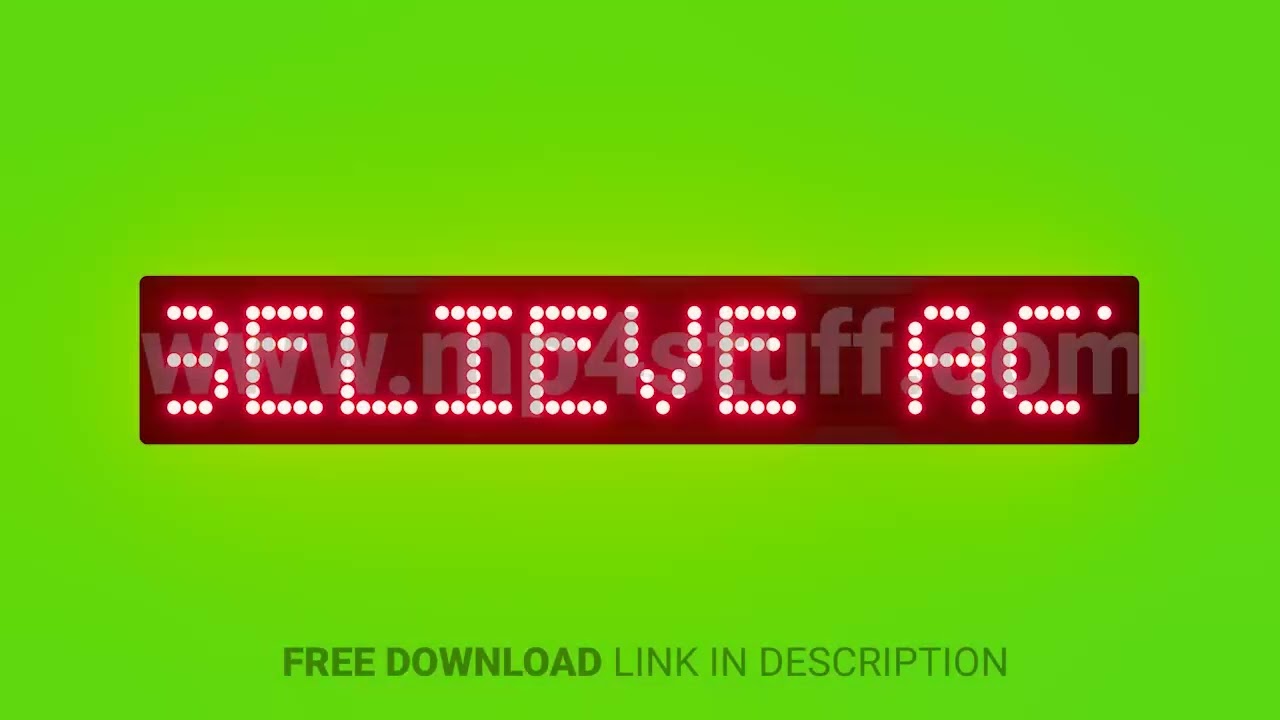 Believe Act Achieve Scrolling Red Dot Matrix LED Text Animation on Green Screen Seamless Loop