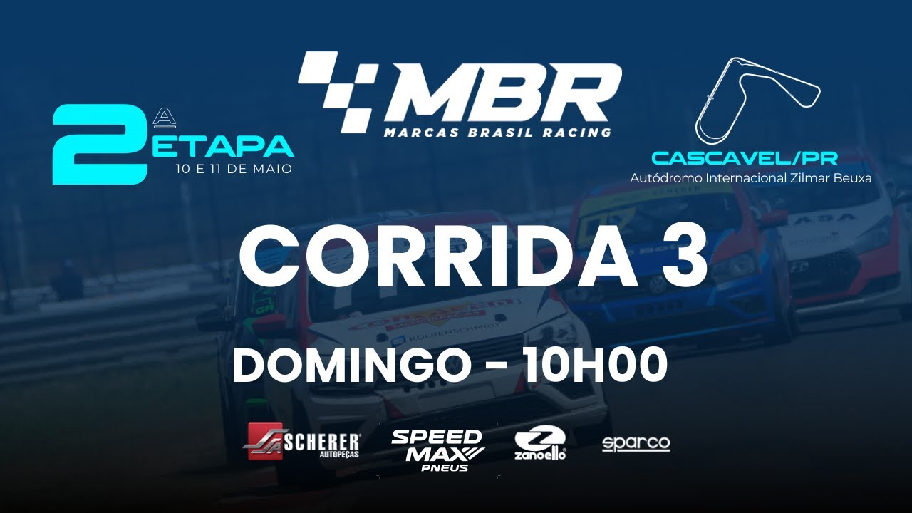 [Dom] Cascavel Ao Vivo - Corrida 3 / Etapa 2 - Mbr 1.6 - 10H00