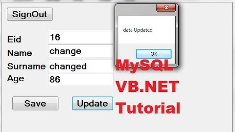 MySQL VB.NET Tutorial 7 : Edit/Update a data from Database with button