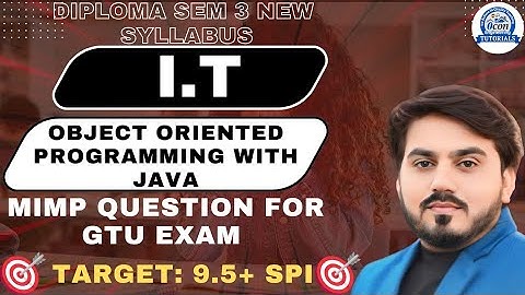 OOP WITH JAVA MIMP QUESTION FOR GTU EXAM || ALL UNIT || DIPLOMA SEM 3 IT || NEW SYLLABUS  #gtu