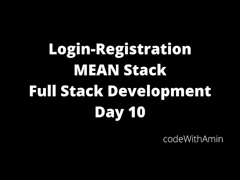 Login-Registration | NodeJS | MongoDB | MEAN Stack | Full Stack Development | Day 10