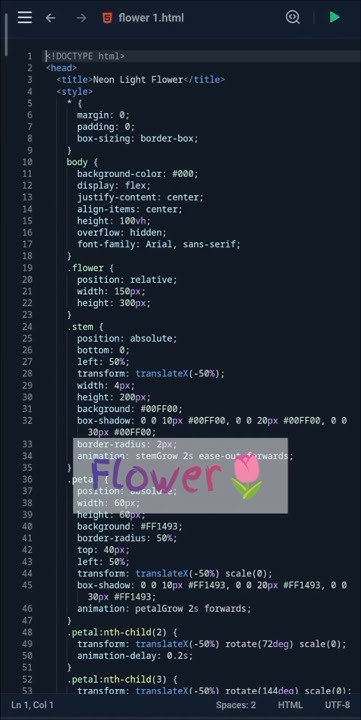 Glowing flower🌷#html #css #easycoding #frontend #webdesign #software ...