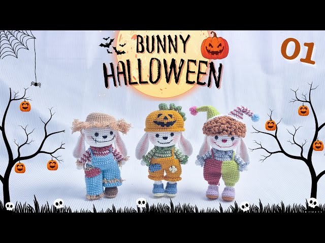 Crochet Bunny in Halloween Costumes - Part 01: Head, Arms, Legs