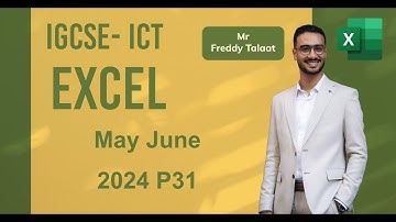 ICT OL 0417-0983 May June 2024 Paper 31 Data Analysis using  MS Excel
