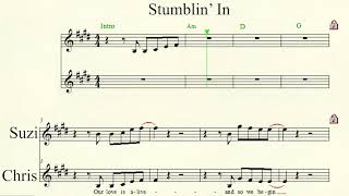 Stumblin' in Suzi Quatro Chris Norman - for alto saxophone with lyrics