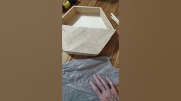 Finishing the hexagon wall pocket planter #art #diy #woodworking