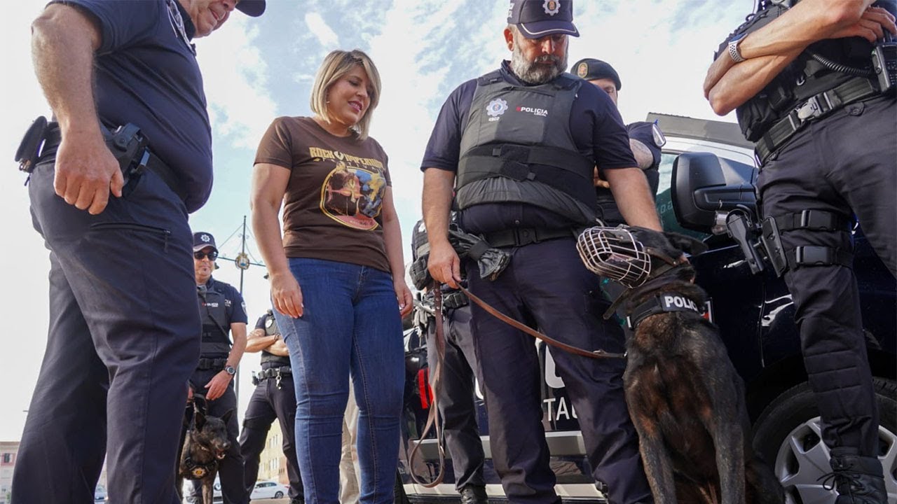 La Policia Local de Cartagena estrena su recién creada unidad canina en el Rock Imperium