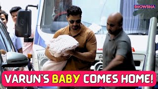 Varun Dhawan Makes FIRST Appearance With His Newborn Daughter As They Get Discharged I WATCH