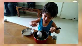 Little MasterChef Atharv 👨‍🍳 | 17 Month old baby activity | Cute Baby Making food | cute baby video