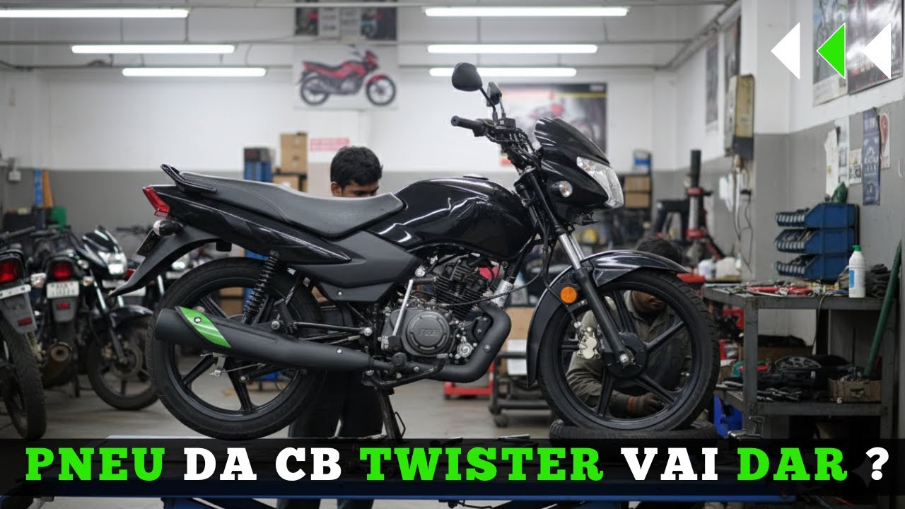 Pneu Dianteiro da CB Twister na TRASEIRA DA tvs sport  DA MOTTU