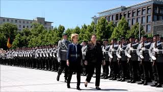 Military honours - Albania's Minister of Defense Olta Xhaçka