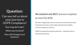 EU-GDPR Reality Check - IMPLEMENTATION AND IMPACT WEBINAR