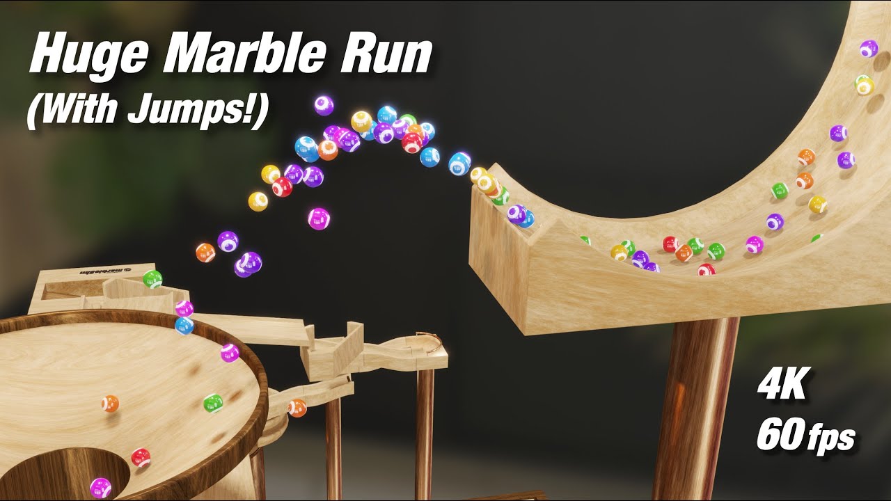 Huge Marble Run (It has Jumps!), 3D Animation YouTube