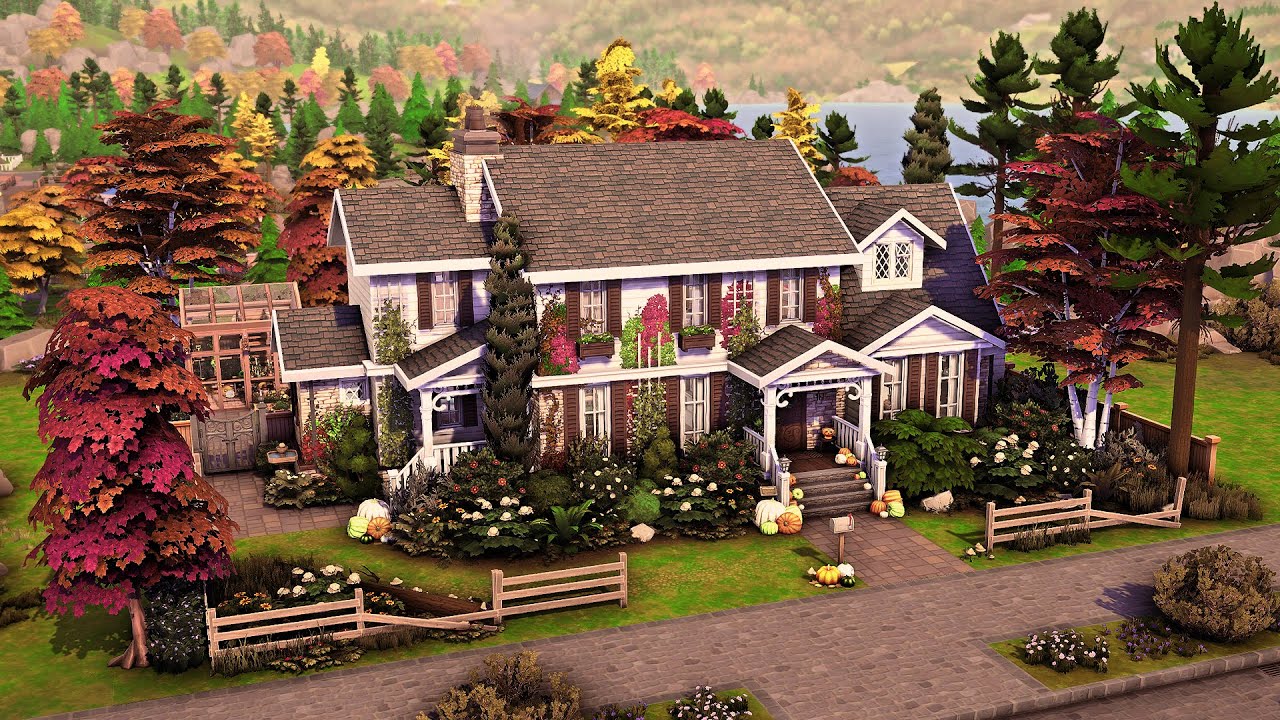 Huge Autumn Family Home | The Sims 4 Speed Build - YouTube