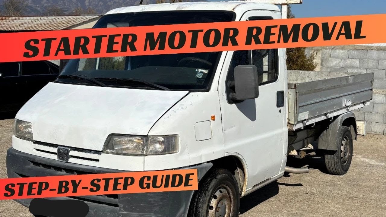 Peugeot Boxer Starter Motor removal replacement - YouTube